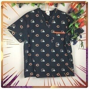 NFL CHICAGO BEARS Football Scrubs Medical Uniform Top Size Medium
